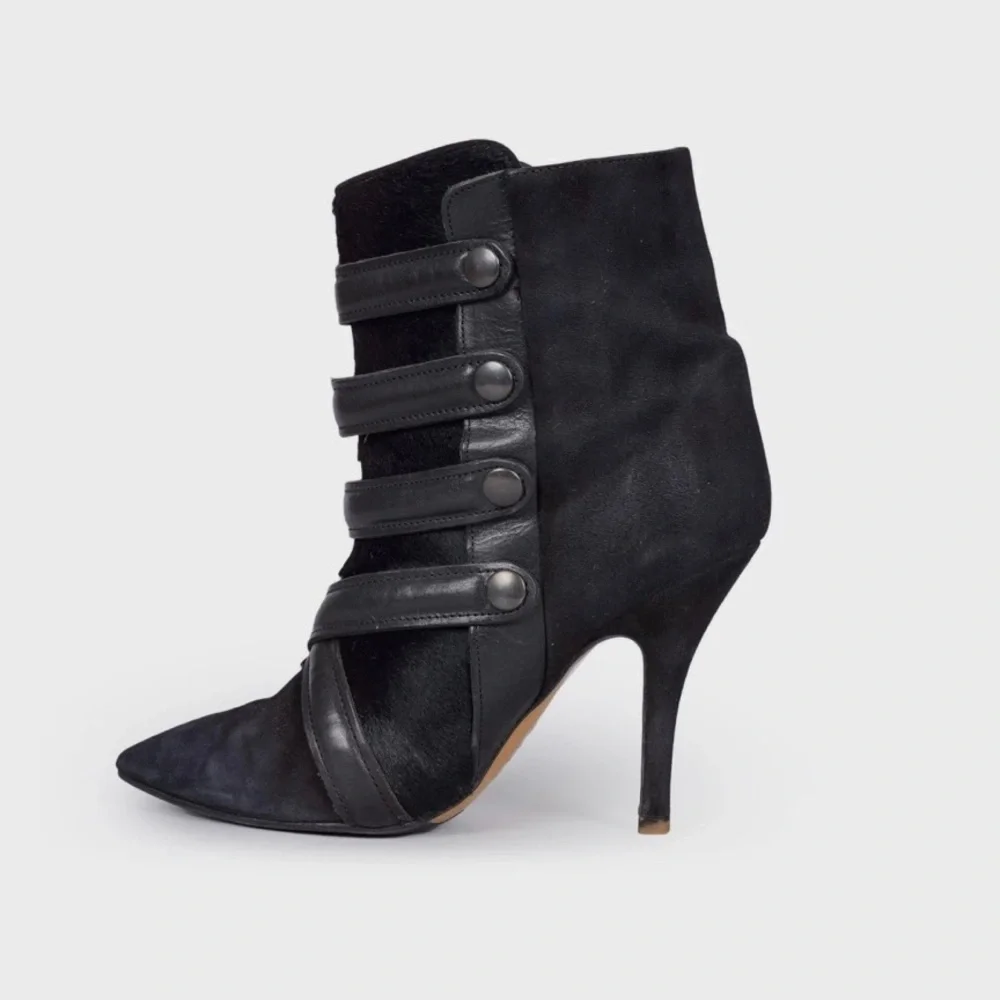 Isabel Marant Tacy Pony Calf Hair Leather Booties - Picture 3 of 11